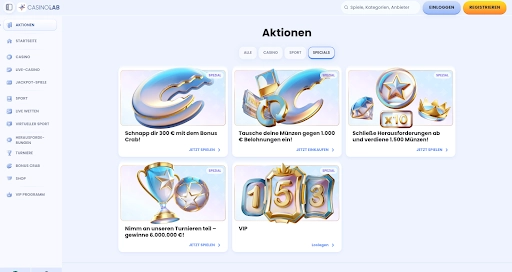 CasinoLab Bonus für neue Spieler CasinoLab Bonusangebot